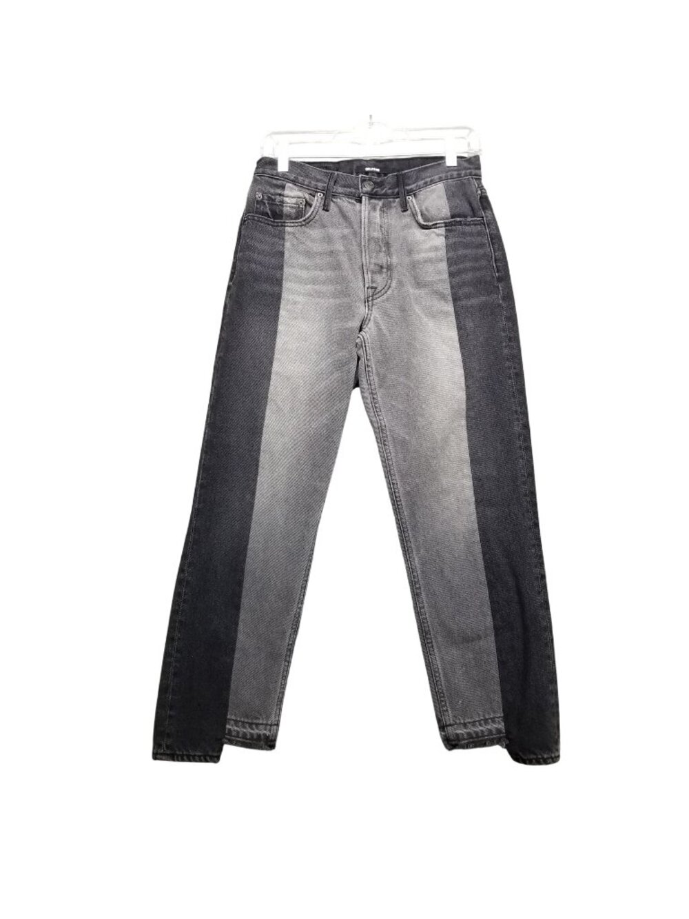 GRLFRND Jeans Womens 26 Black & Gray Helena Crop Button Fly Cotton Denim *Read*